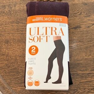 Warner's Ultra Soft Fleece Lined Tights - Dark Brown S/M